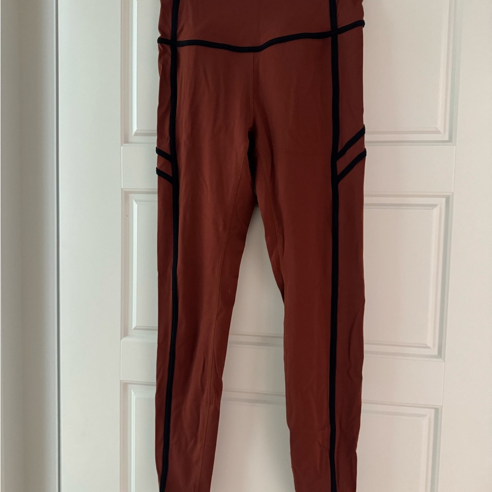 ANTONIO MELANI Rust Leggings with Black Accents
